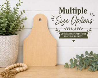 Unfinished Wooden Tag Door Hanger Blank | DIY Paintable Wood Sign | Laser Cut Birch Wood Craft Blank | Farmhouse Door Hanger | Wood Cutout