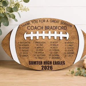 Football Coach Gift, Team Plaque, Thanks For A Great Coaches Gift, Senior Player Gift, Flag Football Award Football Memento, Customized