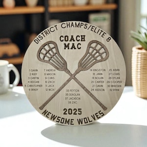 Personalized Lacrosse Coach Gift Plaque, Thanks For A Great Season Award, players stats, Senior Night, Lacrosse Award, End of Year Gift