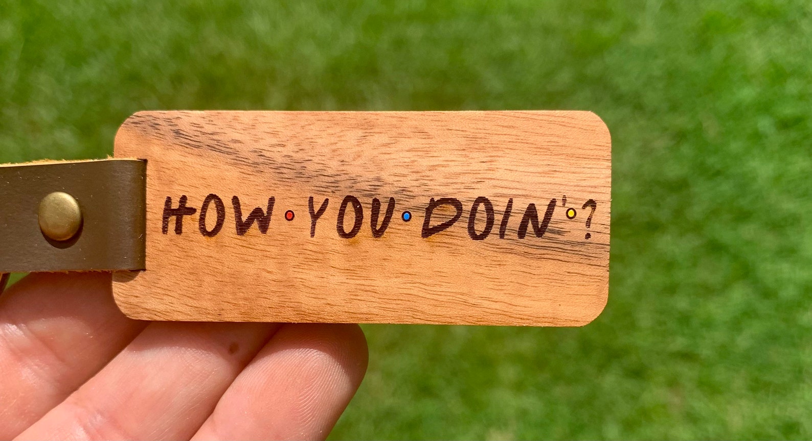 Custom keychain wood leather keychain personalized keychain Etsy