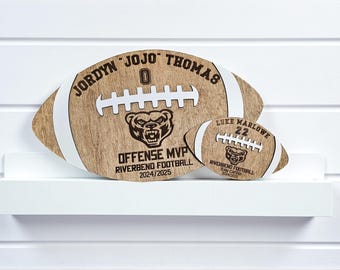 Personalized Football Player Senior Night Gift Team Plaque, Players Statistics, Customizable Football Award Wood Football 2026 Class of 2027