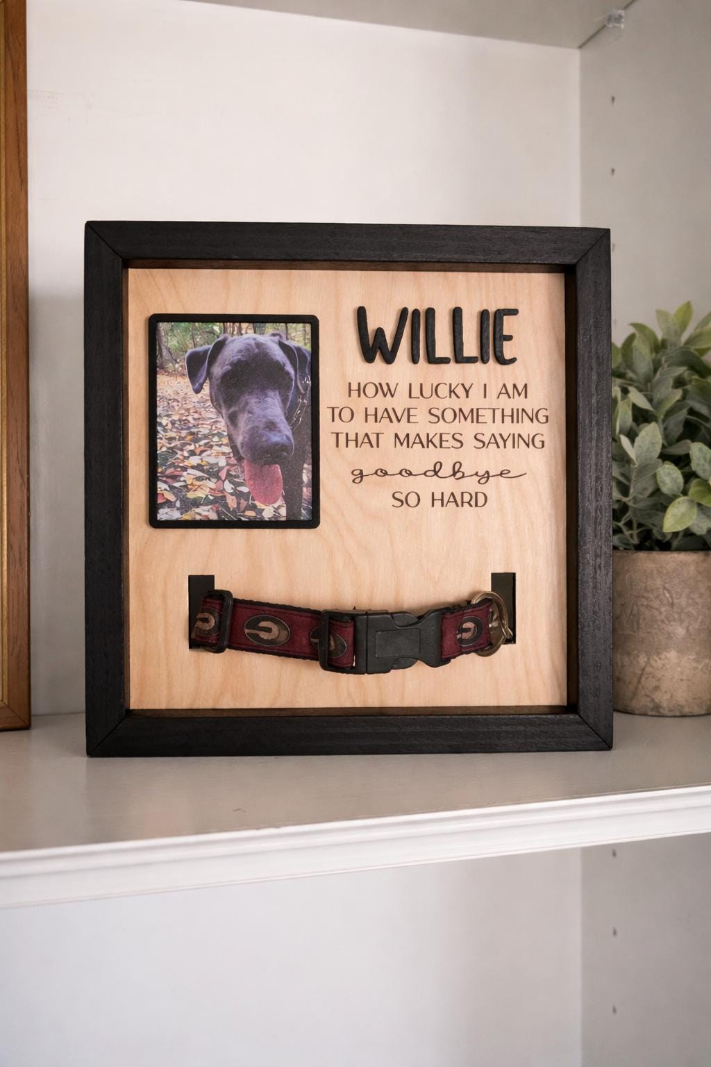 Personalized Dog Memorial Frame With Collar Display| Custom Pet ...