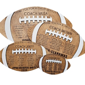 Football Coach Gift, Team Plaque, Thanks For A Great Season Coach Layered Wood Award, Team Mom Gift, Football Trophy
