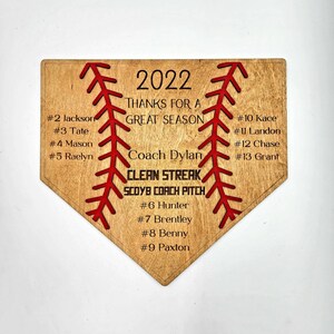 Personalized Baseball Coach's Plaque, Thanks for A Great Season Award ...