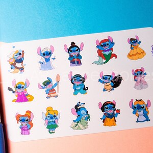 Stitch Undercover Princess papieren planner pictogramstickers-Stitch Princess-stickers-Verkleedprinses plannerstickers-theBEAR-accessoires