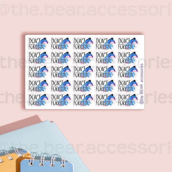 EEY0RE geïnspireerd vergeet niet papieren planner accentstickers- PO0H geïnspireerde collectie planner stickers- EEY0RE stickers- theBEARaccessories