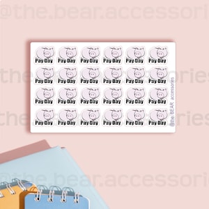 Pay Day matte Papier Aufkleber-Sparschwein Planer Aufkleber- mr. Schwein Sticker- Zahltag Sticker- theBEARaccessoires