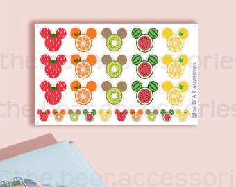 Summer Fruit paper planner icon stickers- Fruit stickers- Fruit planner stickers- theBEARaccessories