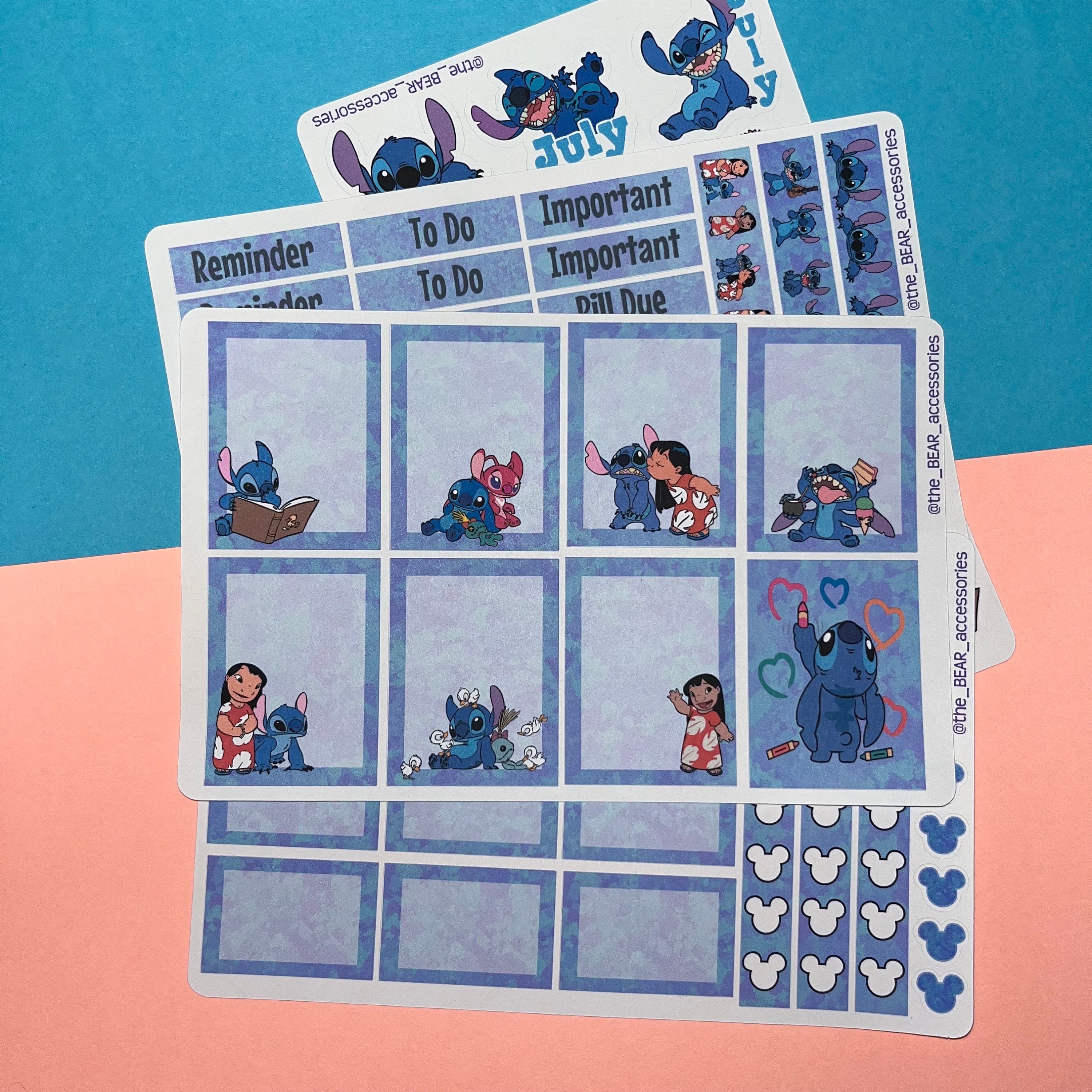 Lilo and Stitch Monthly Planner Stickers Erin Condren for