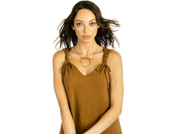 Cashmere Cotton House Dress / Bronze