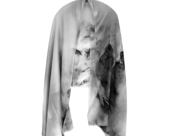 Merino Cashmere Nature Scarf / Mountains