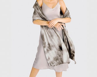 Silk Cashmere Tie Dye Wrap / Storm