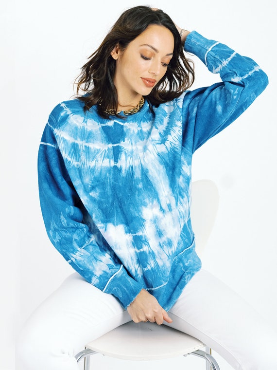Custom Champion Tie Dye Sweatshirt Shibori Indigo Etsy UK
