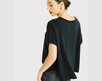 Cashmere Oversize Tee / Black