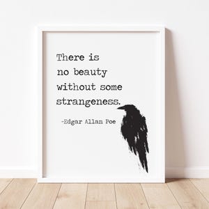 No Beauty without Strangeness Edgar Allen Poe Quotes, Literature Quotes, Literary Quotes, Edgar Allan Poe Art, DIGITAL DOWNLOAD