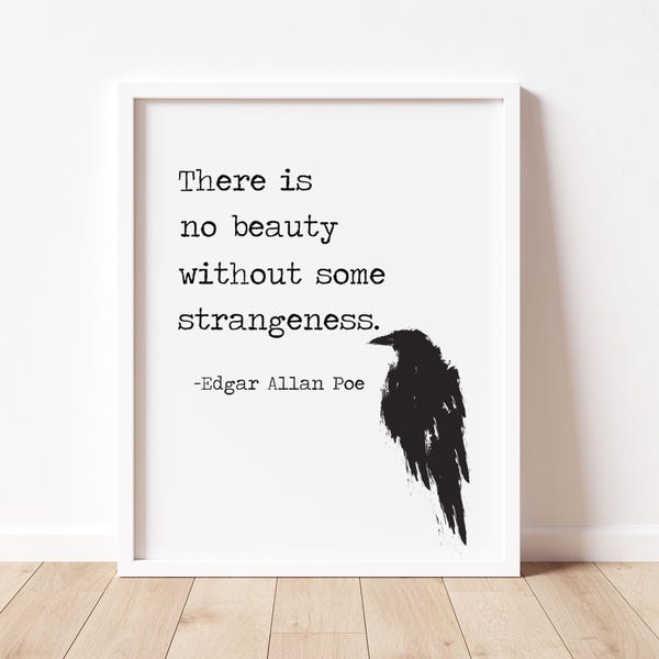 No hay belleza sin extrañeza Citas de Edgar Allan Poe, Citas literarias, Citas literarias, Arte de Edgar Allan Poe, DESCARGA DIGITAL