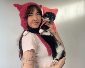 PATTERN matching knitted hats for you and your cat