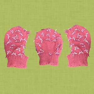 PATTERN coquette balaclava knitting adult knit bonnet image 8