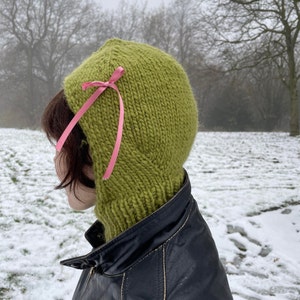 PATTERN coquette balaclava knitting adult knit bonnet image 1