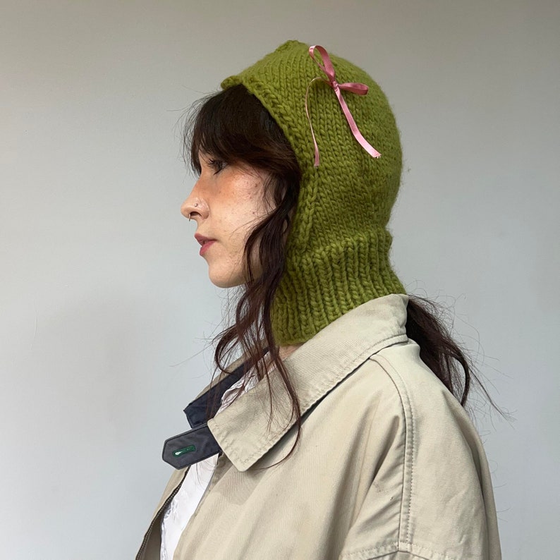 PATTERN coquette balaclava knitting adult knit bonnet image 7