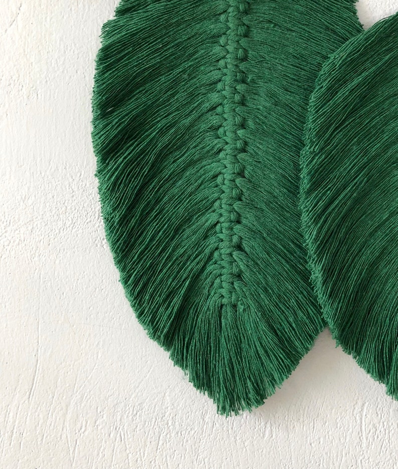 Green Leaves Macrame Wall Hanging is Bohemian Wall Art. Etsy