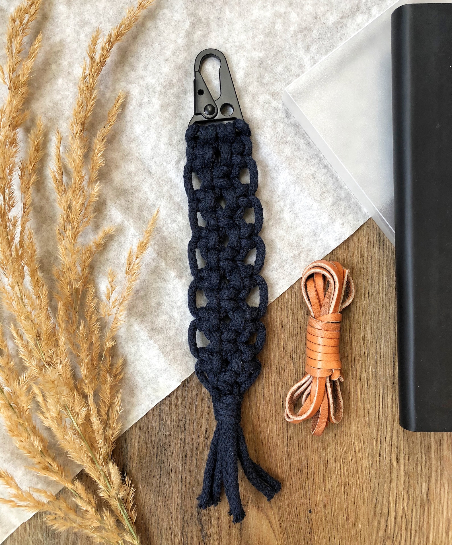 Macrame keychain for man is key fob. Cute key chains are best Etsy
