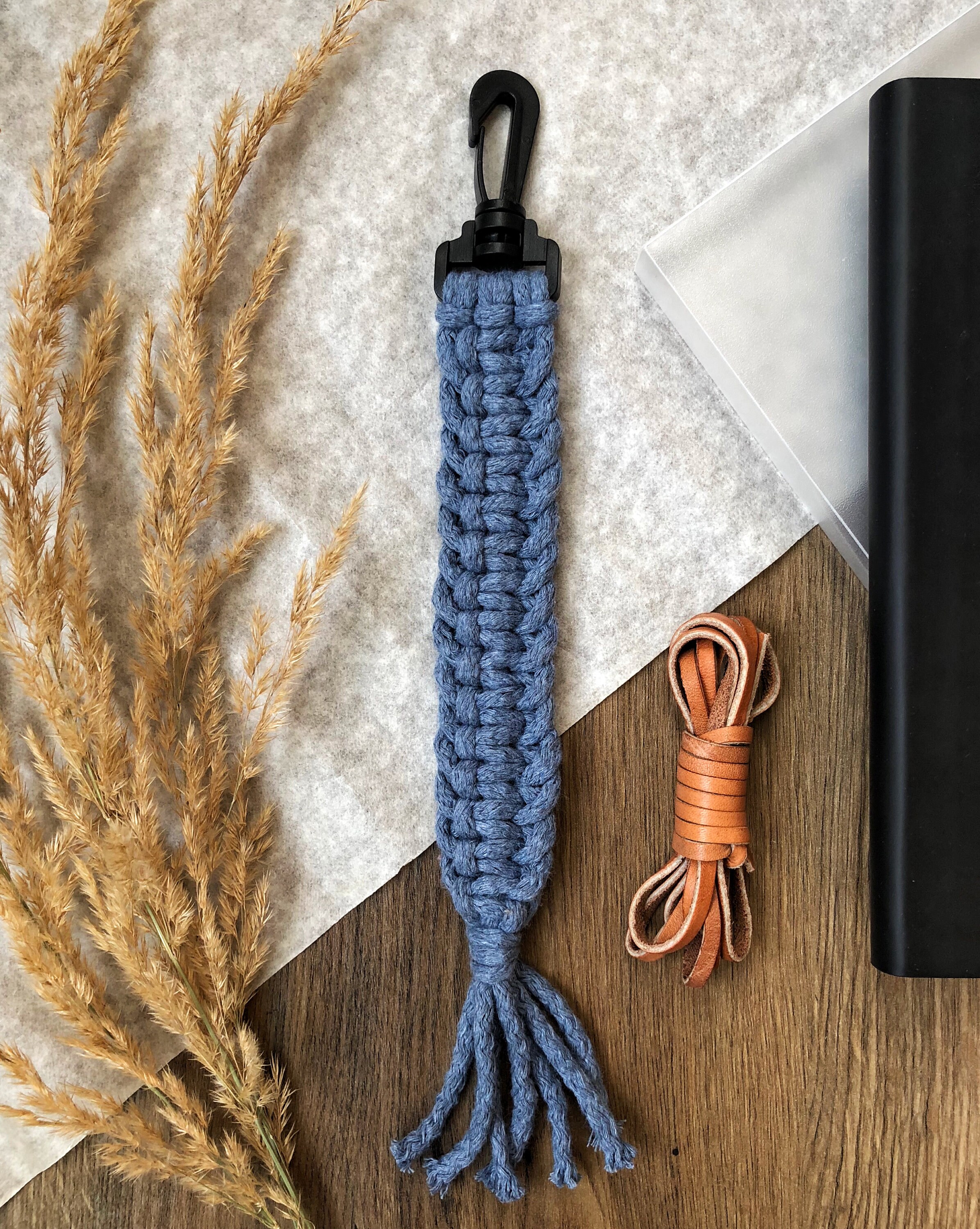 Macrame keychain for man is key fob. Cute key chains are best Etsy
