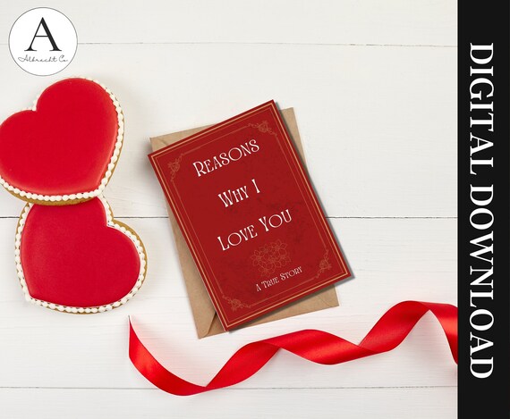 PRINTABLE 5x7 Card Digital Download Valentine's Day Card | Etsy