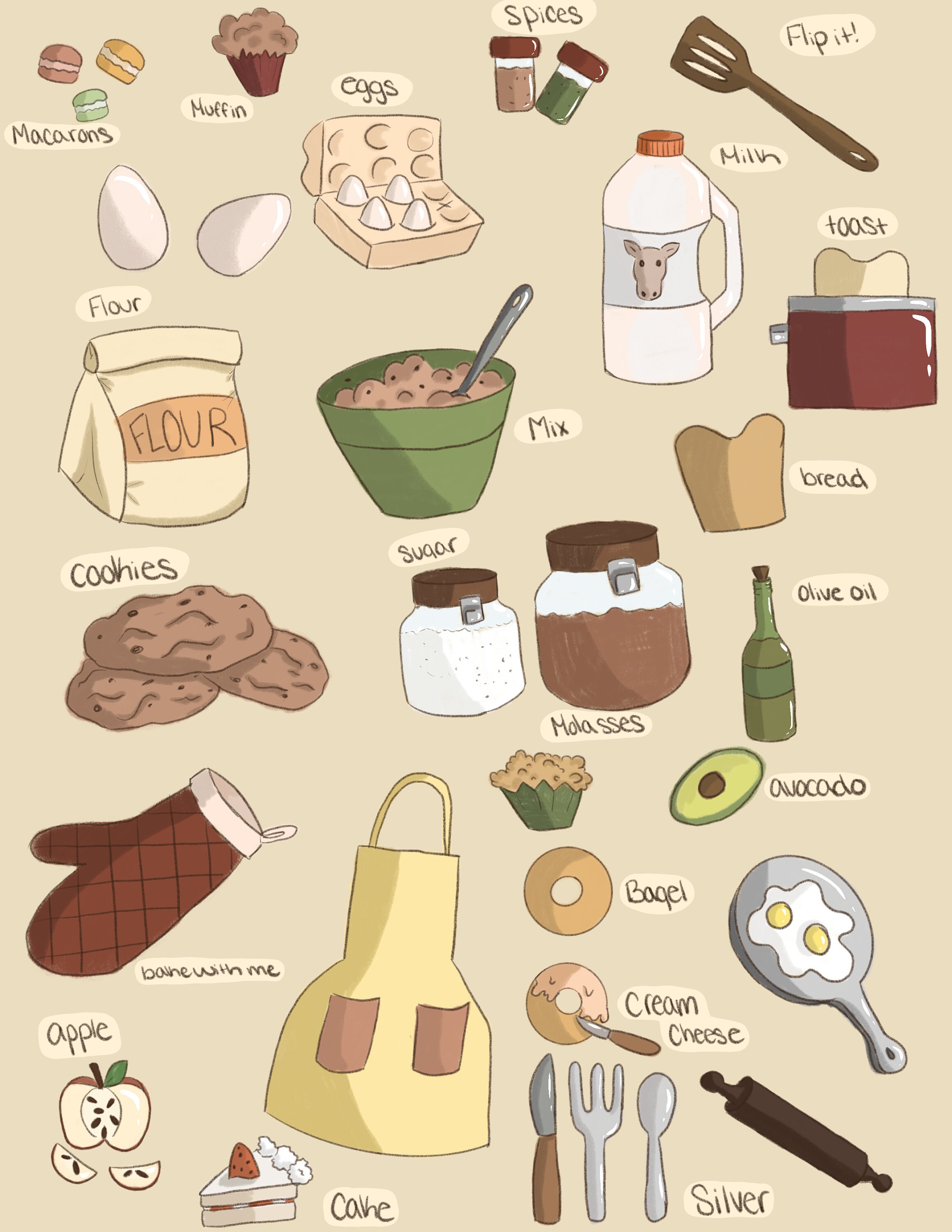 Baking Sticker Sheet Baking stickers Bullet journaling Etsy