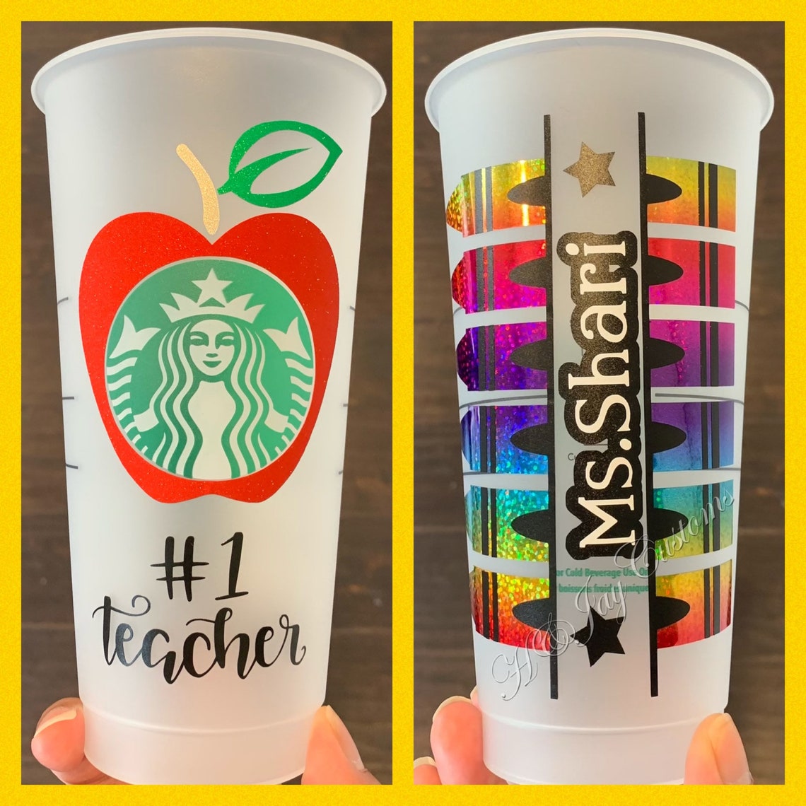 Custom Teacher Starbucks cup Etsy