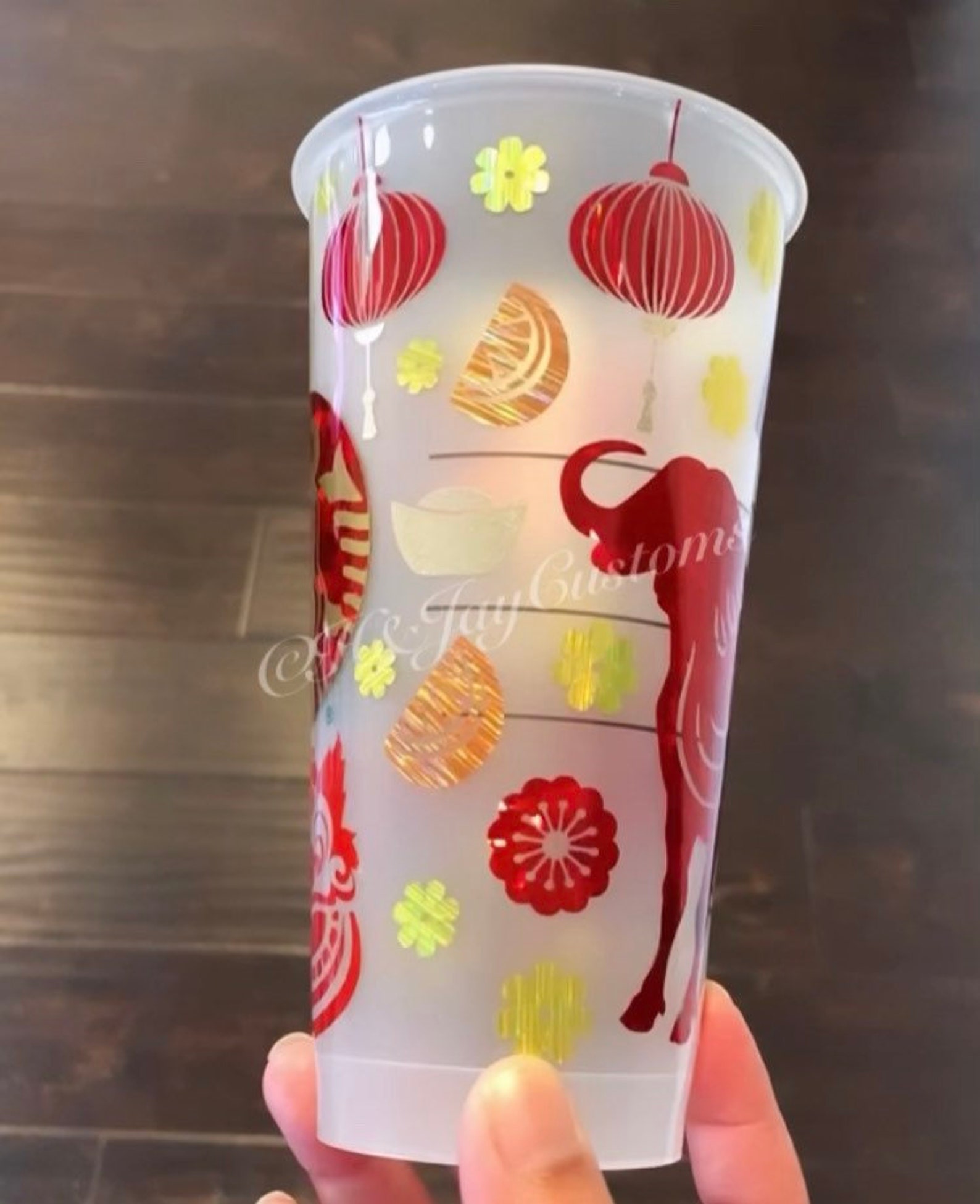Year of the Ox Starbucks Cup. Lunar New Year. Chinese New Year Etsy