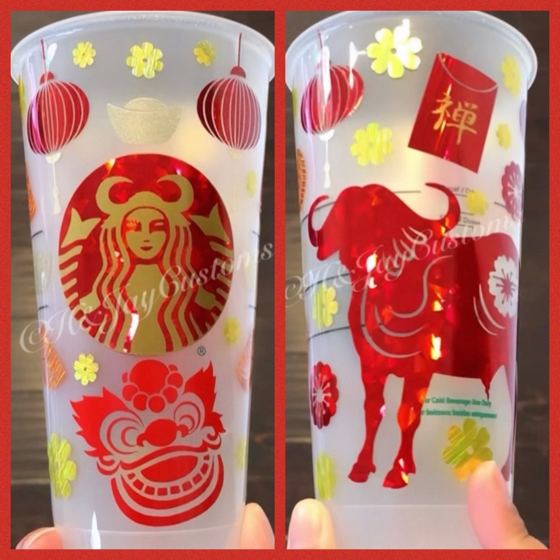 Year of the Ox Starbucks Cup. Lunar New Year. Chinese New Year Etsy