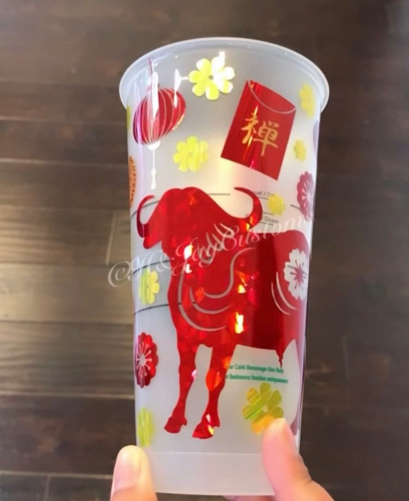 Year of the Ox Starbucks cup. Lunar New Year. Chinese New Year Etsy