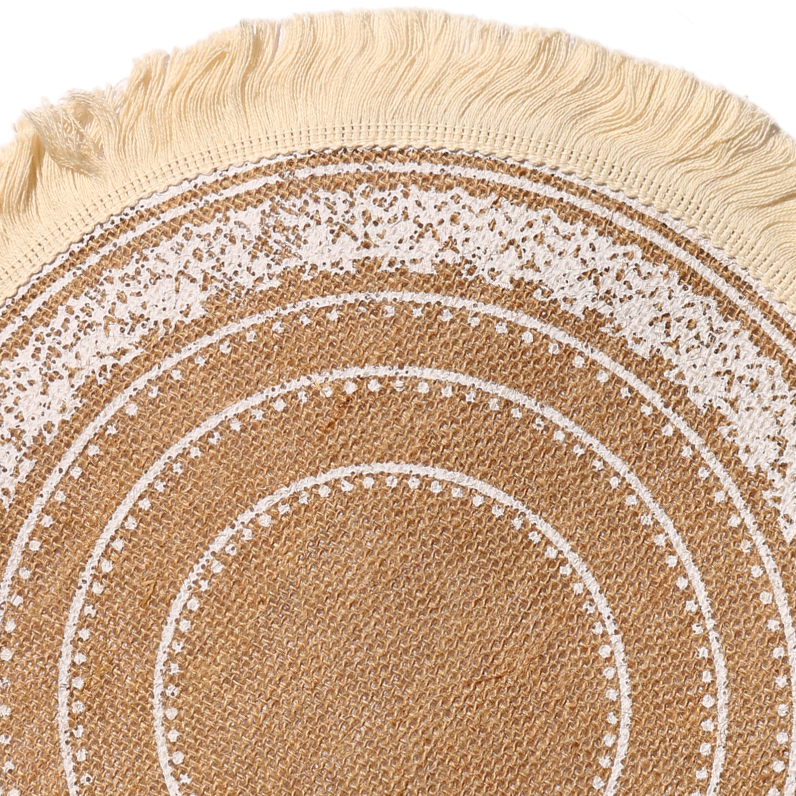 Set of 4 Round Burlap Placemats 15 Boho Placemats with Etsy