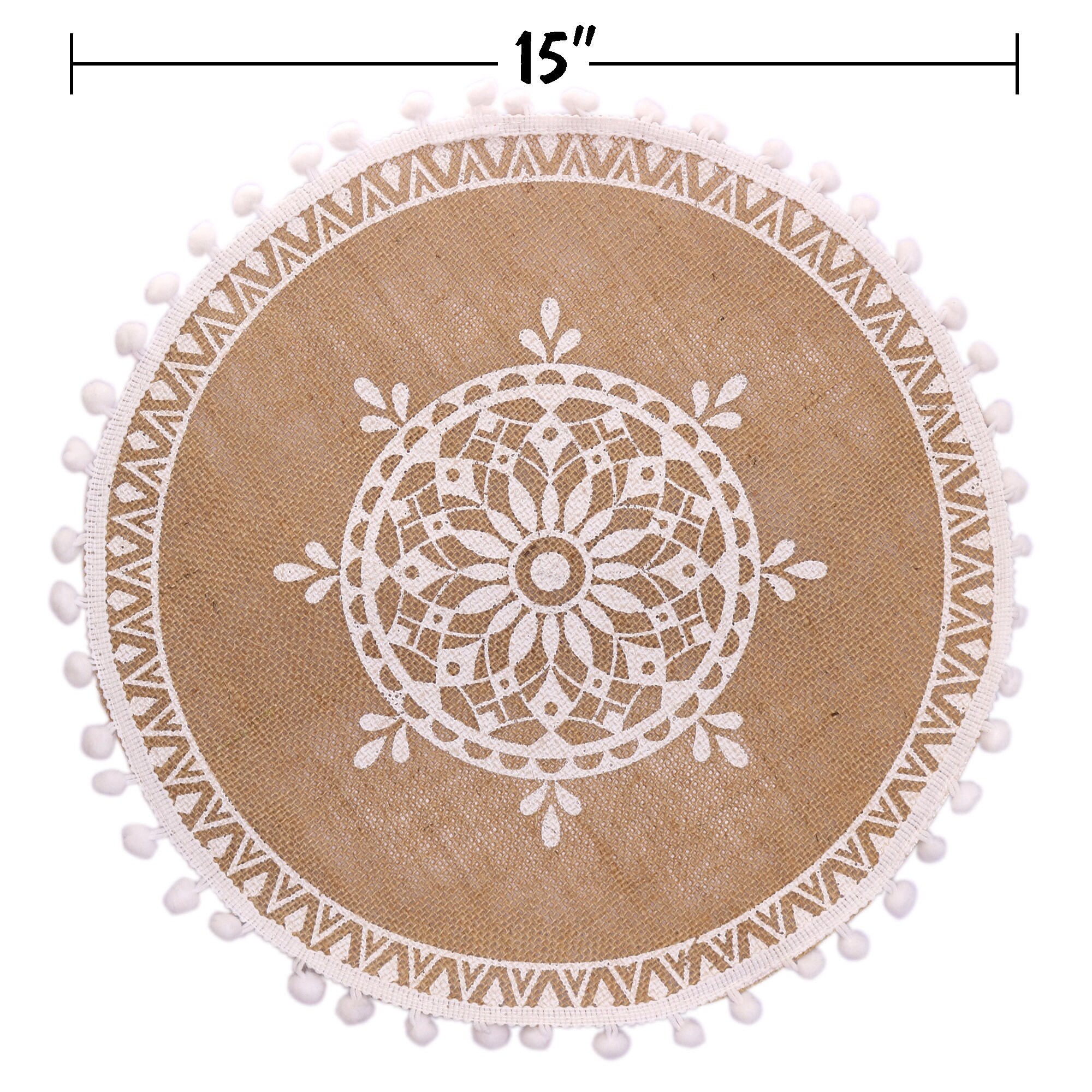 Set of 4 Round Table Mats 15 Round Burlap Placemats Etsy