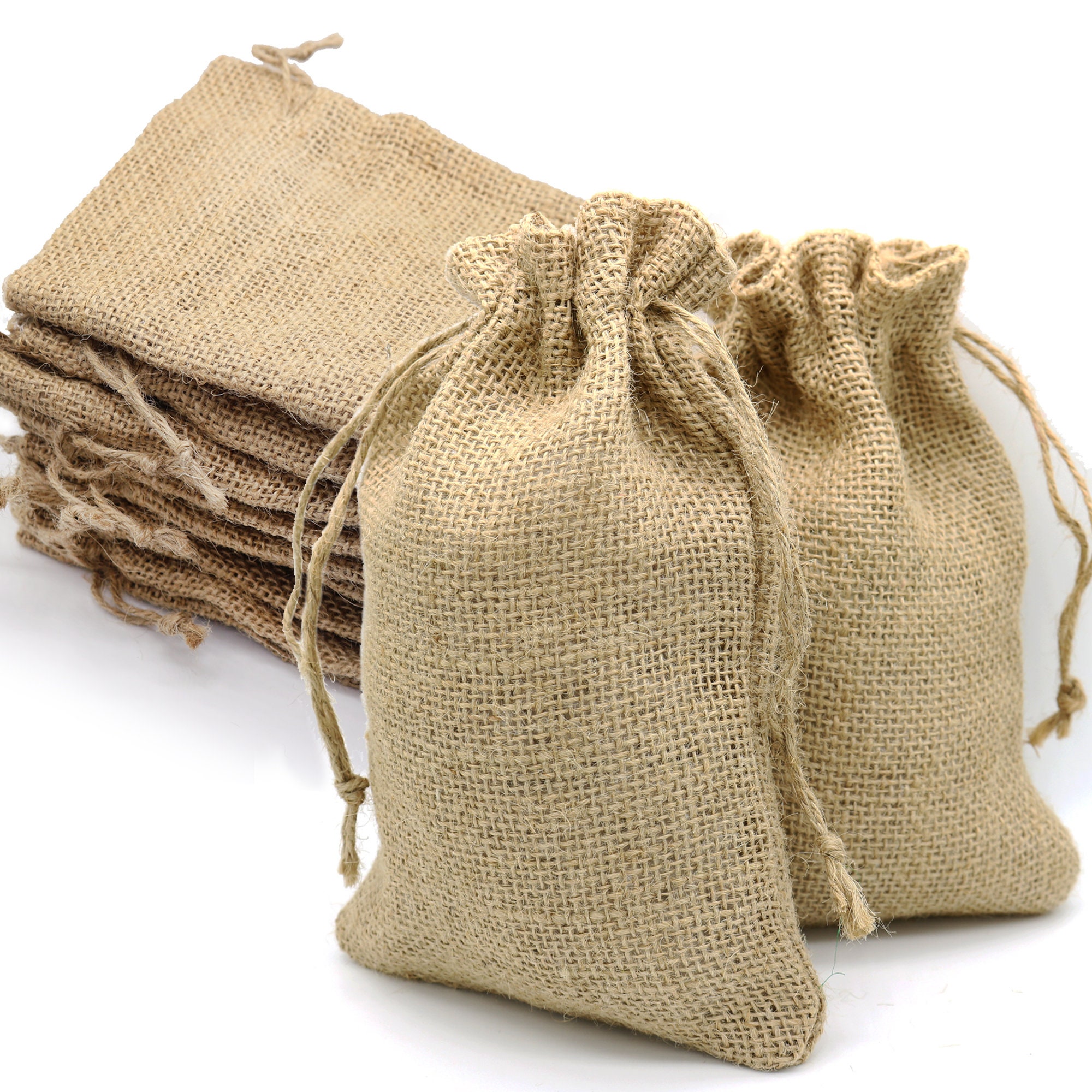 Small Burlap Jute Hessian Wedding Favor Jewellery Bags Drawstring Pouches -  Temu