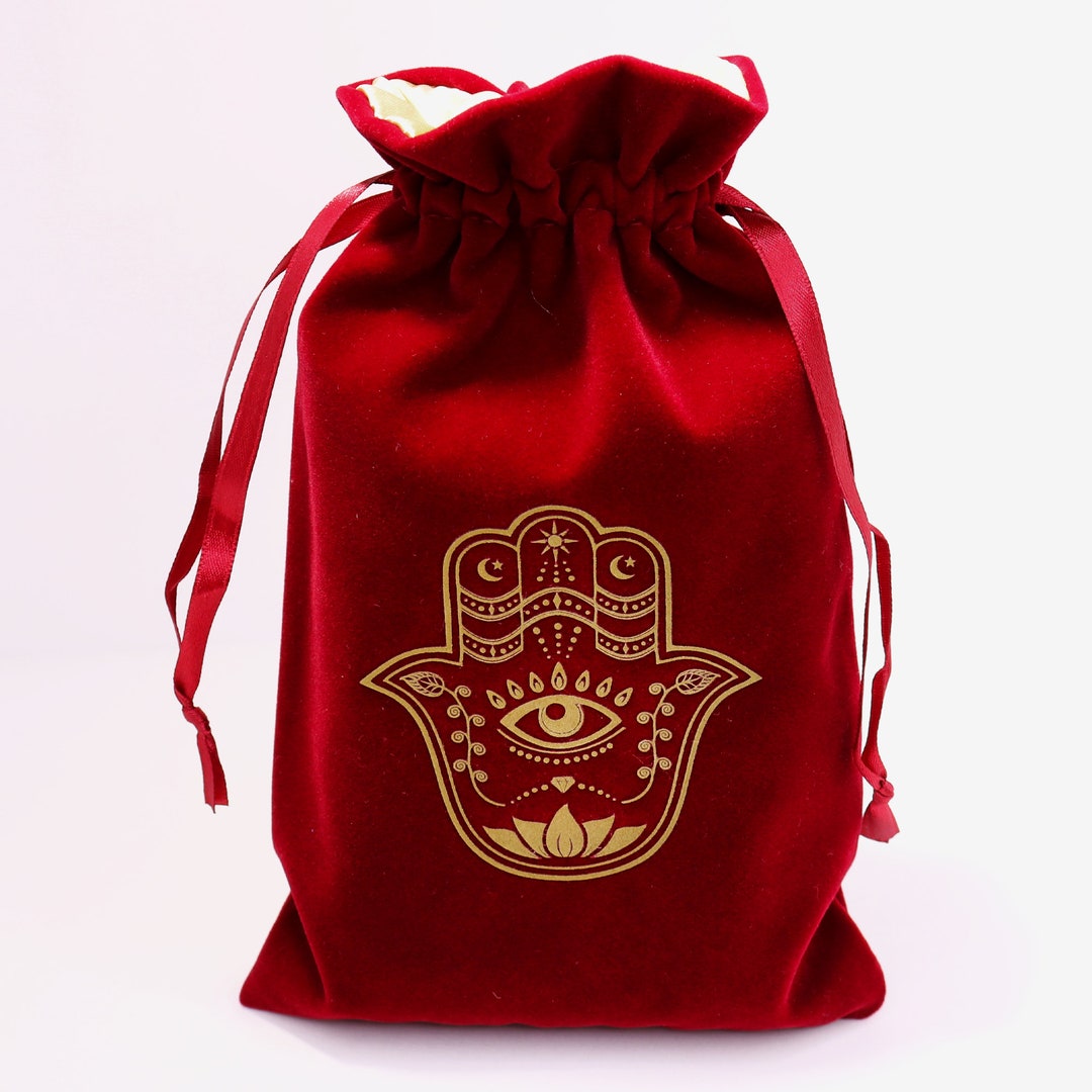 6x9 Hamsa Hand Red Velvet Jewelry Pouch Gift Bags Etsy