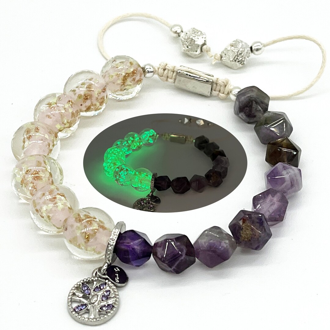 Purple Amethyst Firefly Beads Natural Gemstone Beads Etsy