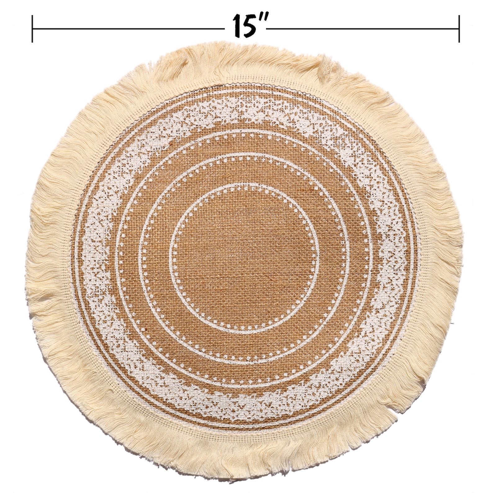 Set of 8 Round Burlap Placemats 15 Boho Placemats with Etsy