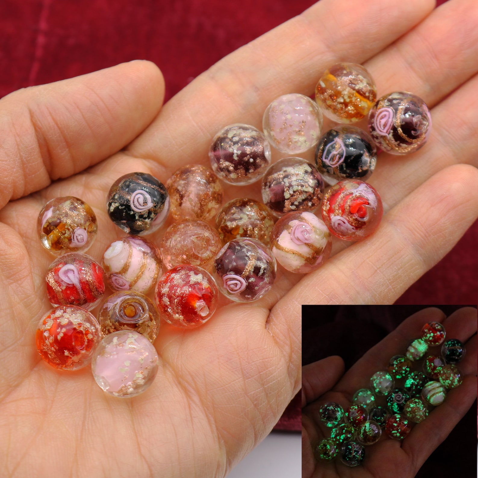 20 Pcs 10 Styles 12mm Glow in the Dark Beads European Etsy