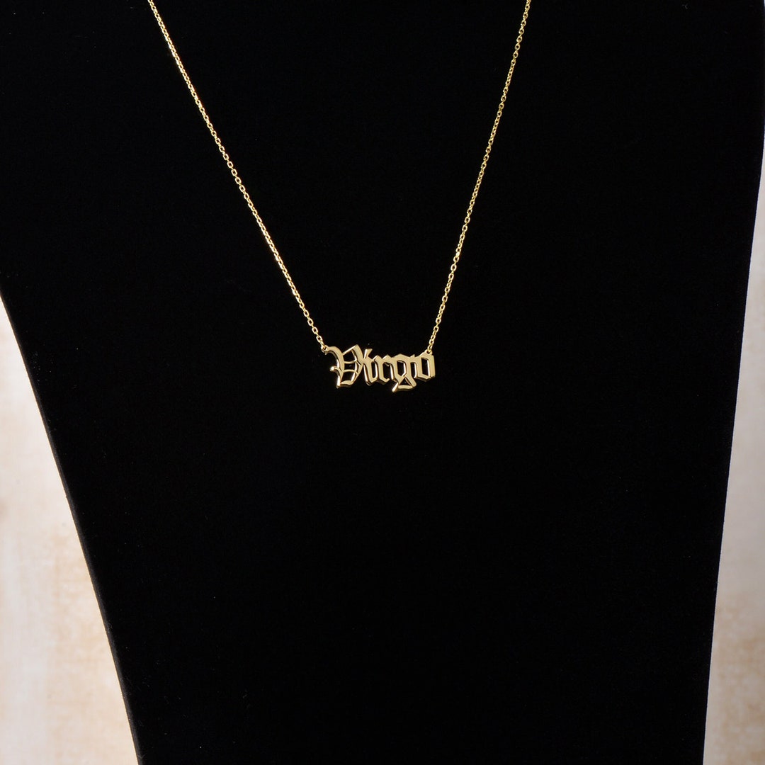 Virgo Zodiac Necklace Pale Gold