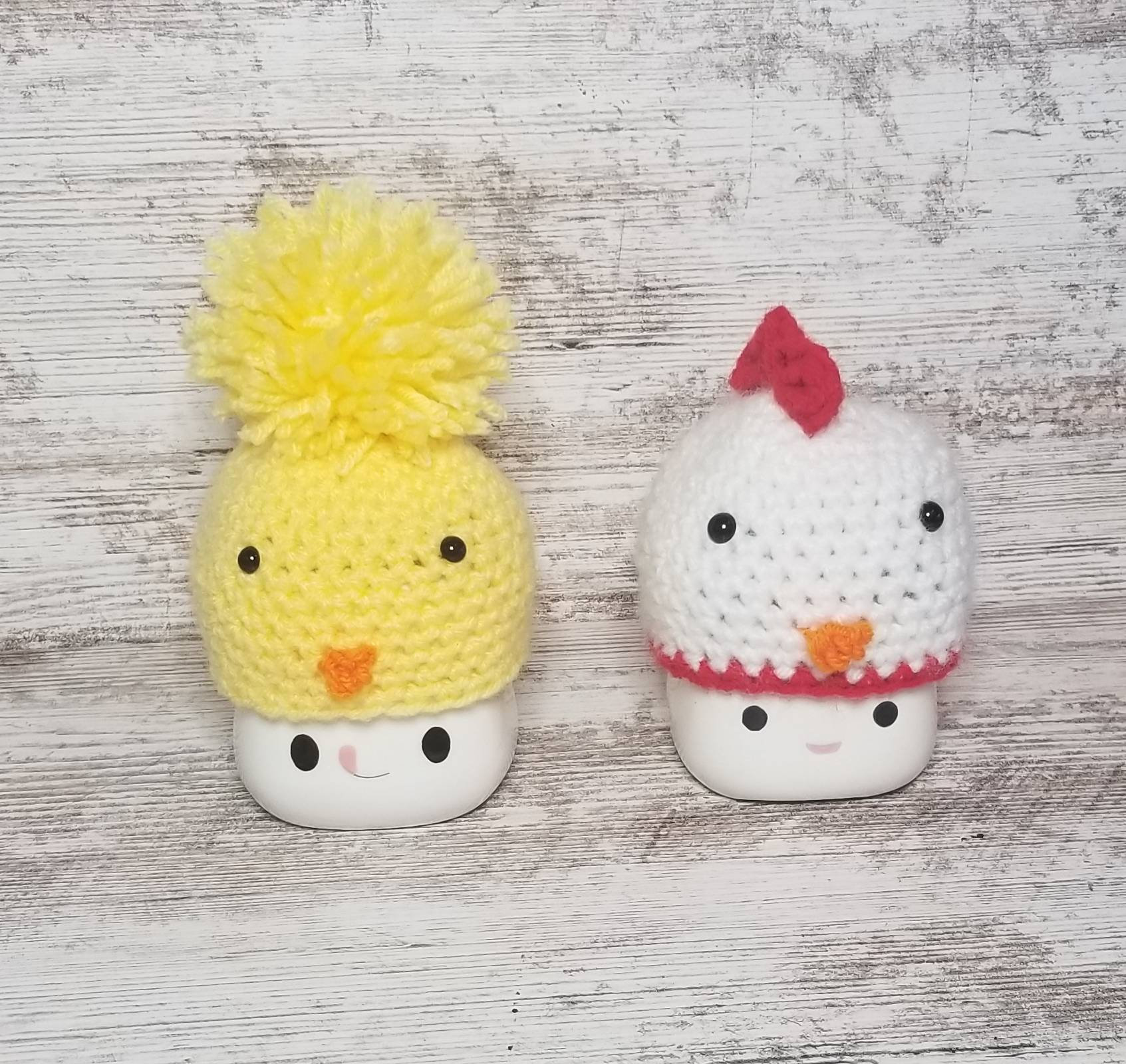 Crochet Chicken and Chick Marshmallow Mug Hats Pair Etsy
