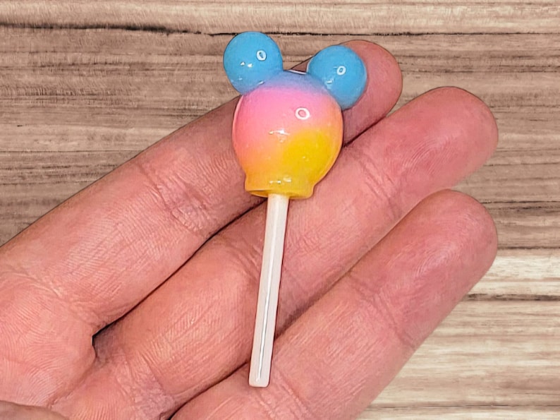 Rainbow Faux Mouse Head Inspired Lollipop Kawaii Suckers for DIY, Imaginary Play, Photo Props, Tiered Trays, Parties, Marshmallow Mug Decor image 8