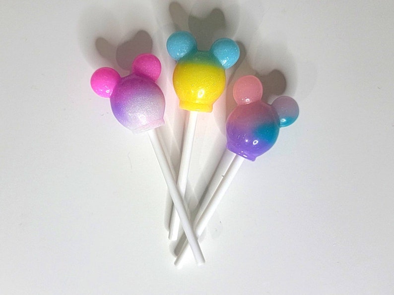 Rainbow Faux Mouse Head Inspired Lollipop Kawaii Suckers for DIY, Imaginary Play, Photo Props, Tiered Trays, Parties, Marshmallow Mug Decor image 6