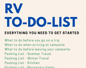 RV To-Do-Lists / Set up Checklist / Break down Checklist / Packing Lists