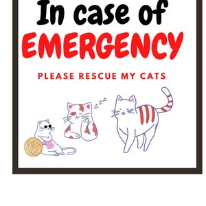 Sticker design for RV doors - In case of emergency please rescue my cats