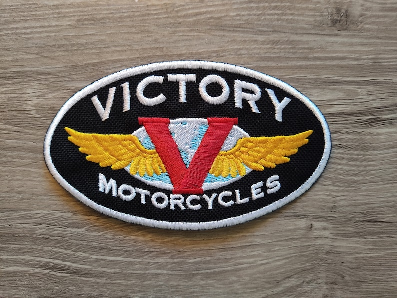 Vintage Victory Motorcycle Oval Patch Full Embroidery Made in the U.S.A. Veteran Owned Etsy