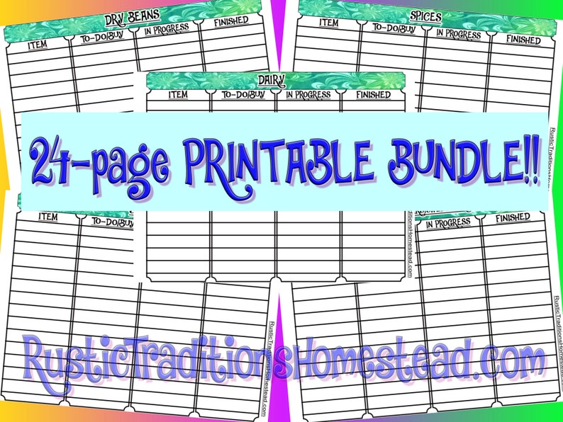 Digital and Printable Pantry &amp; Emergency Preparedness Planning Bundle ...