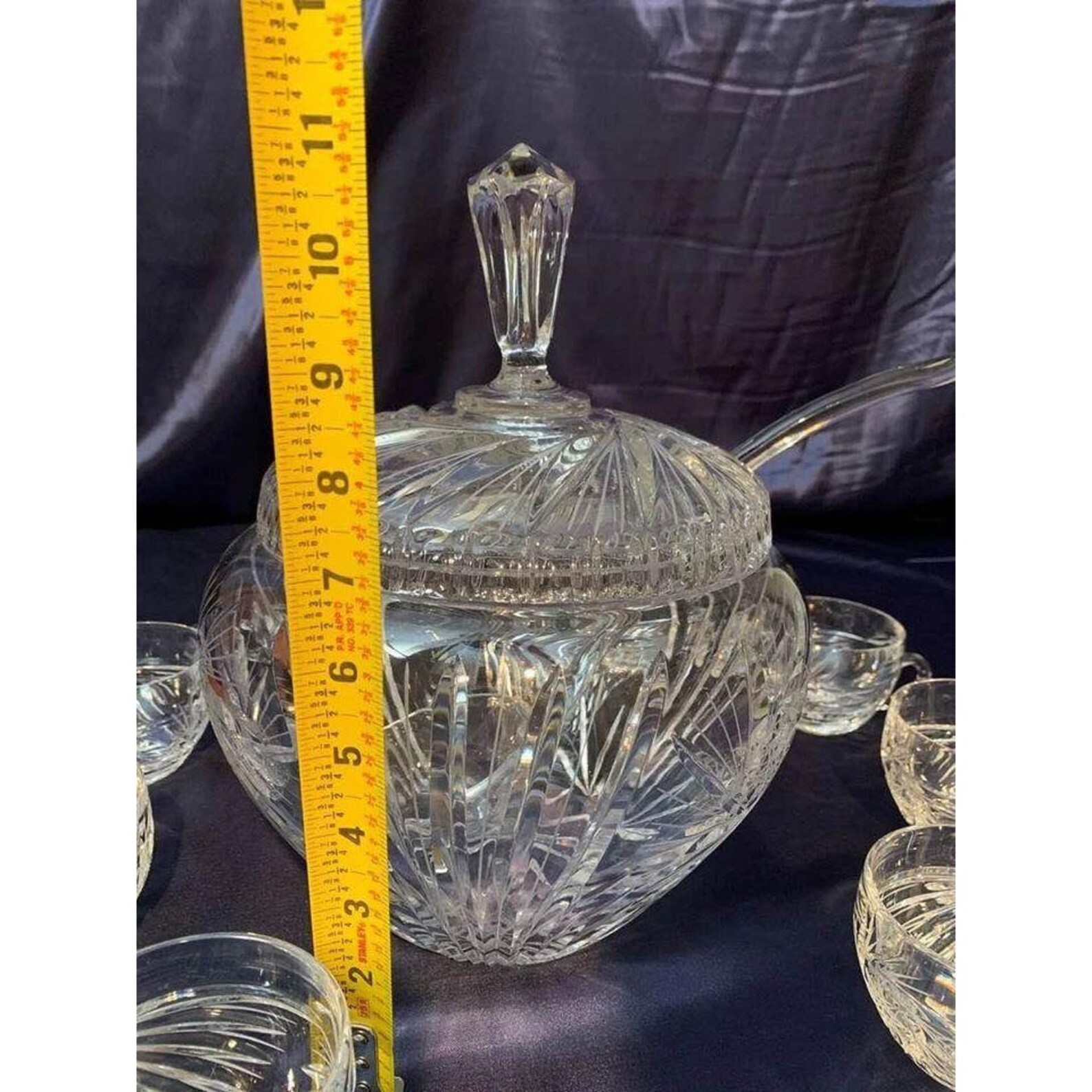 Vintage Lead Crystal Punch Bowl Etsy