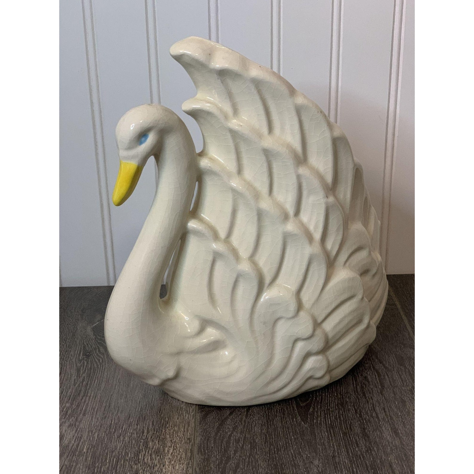 Vintage Large Ceramic Swan Planter Etsy